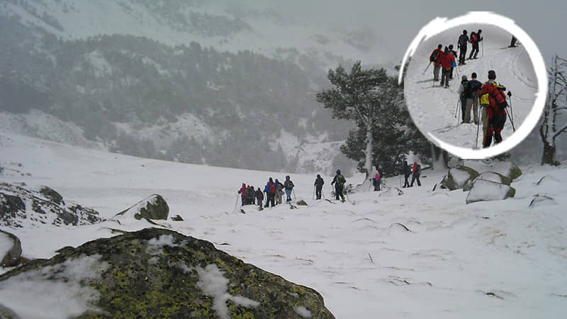 Raquetas de nieve en Pirineos