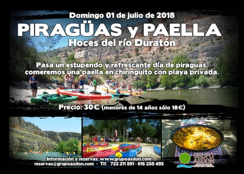 01 de julio de 2018 - Hoces del rio Duratón y paella en chiringuito.