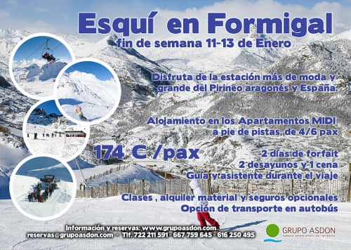 11-13 de Enero - Fin de semana de esqui en Formigal. 
