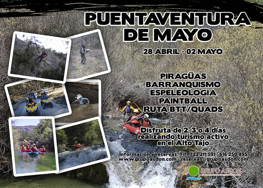 28 -02 Puente de Mayo - Canorafting, mutiaventura, barrancos y quads en el alto Tajo