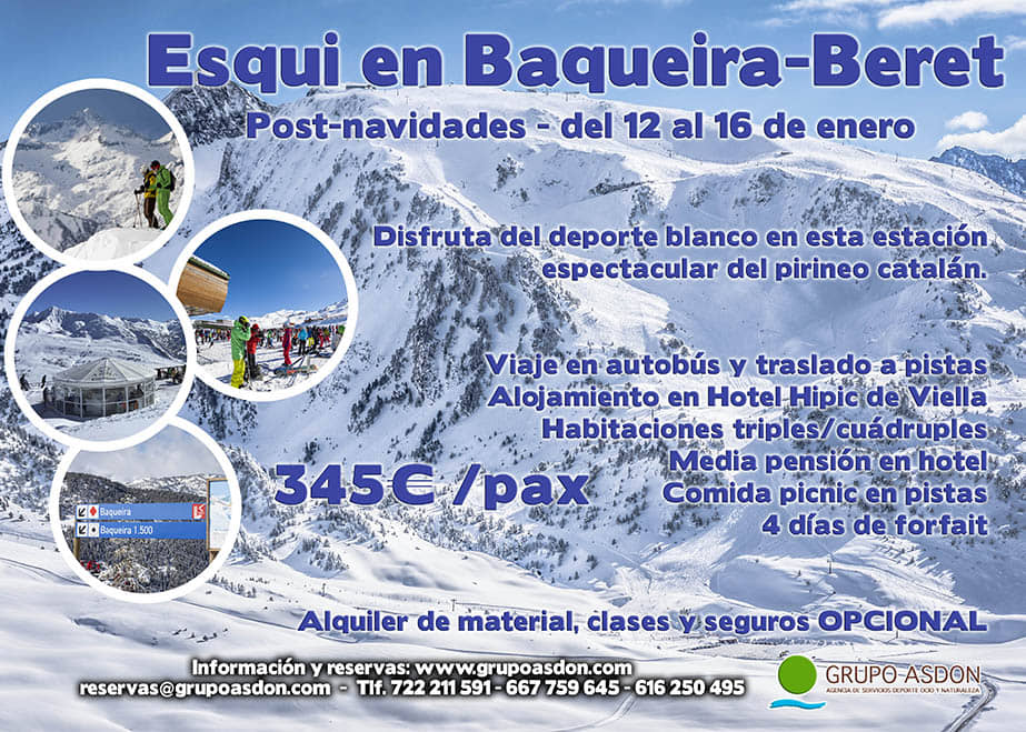 12-16 de enero - Navidades esquiando en Baqueira Beret.
